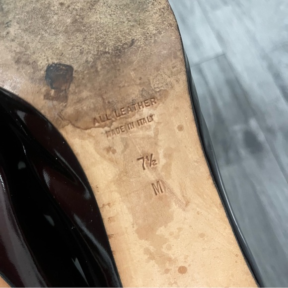 YSL Yves Saint Laurent Burgundy Heels Sz 7.5 M Made in Italy - Picture 7 of 9